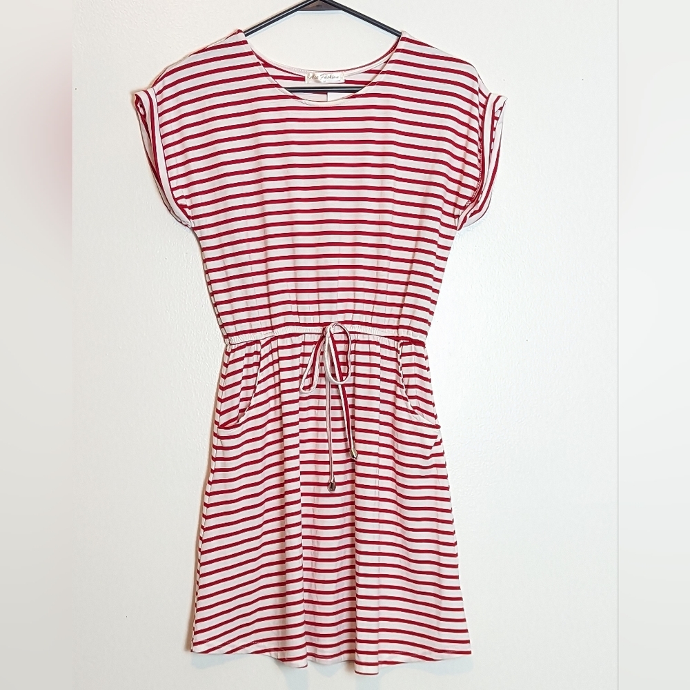 Red and White Striped Dress